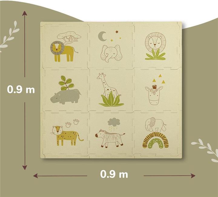 Hakuna Matte Tappeto puzzle, animali safari (90 x 90 cm)
