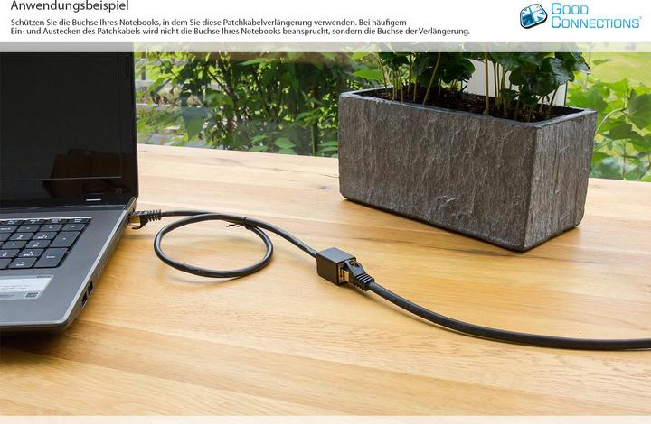 Image du produit Good Connections Rallonge de câble patch RJ45 avec câble brut Cat.7 et protection d'encliquetage (RNS®), S/FTP (S/FTP, CAT7, 2 m)