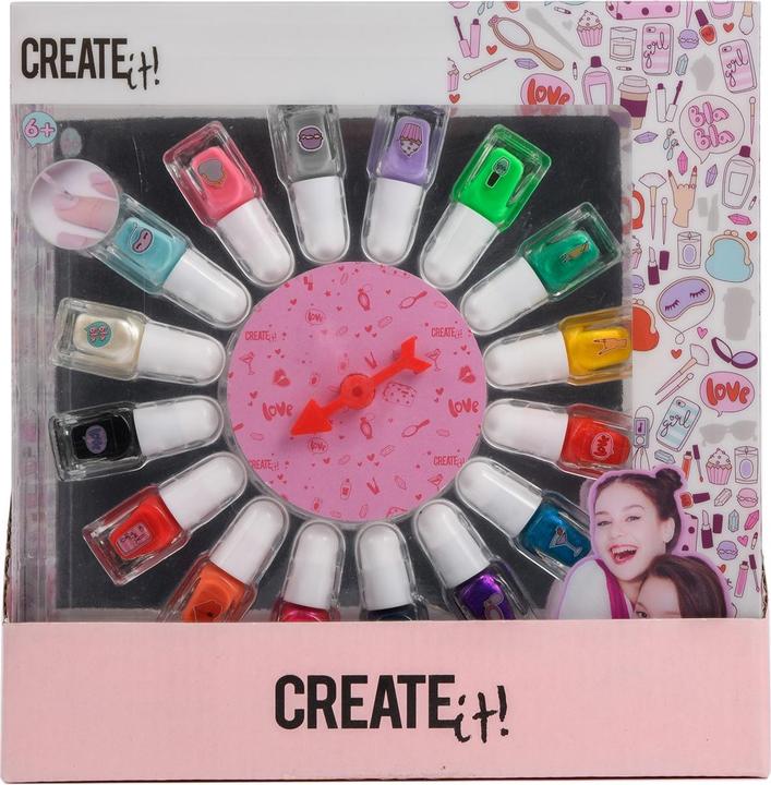 Actual product image Create It! Nail Polish Set Spinning Wheel 16 Pots