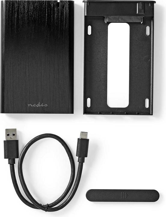 Produktbild Nedis Festplattengehäuse 2.5 " | USB 3.2 Gen1 | USB Type-A / USB Type-C™ | Notebook / PC | Aluminium (2.5")
