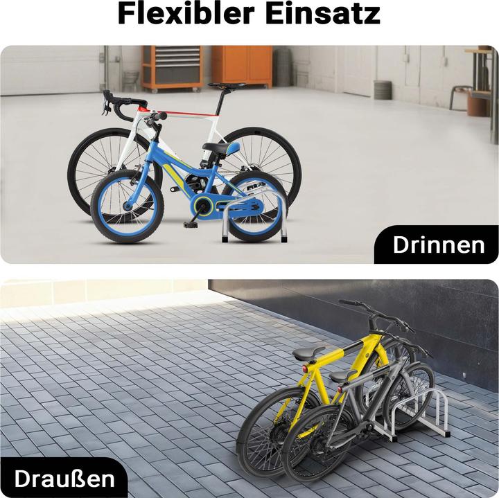 Actual product image Toboli Bicycle Stand for 2 Bikes Multiple Rack Made of Galvanised Steel for Indoor and Outdoor