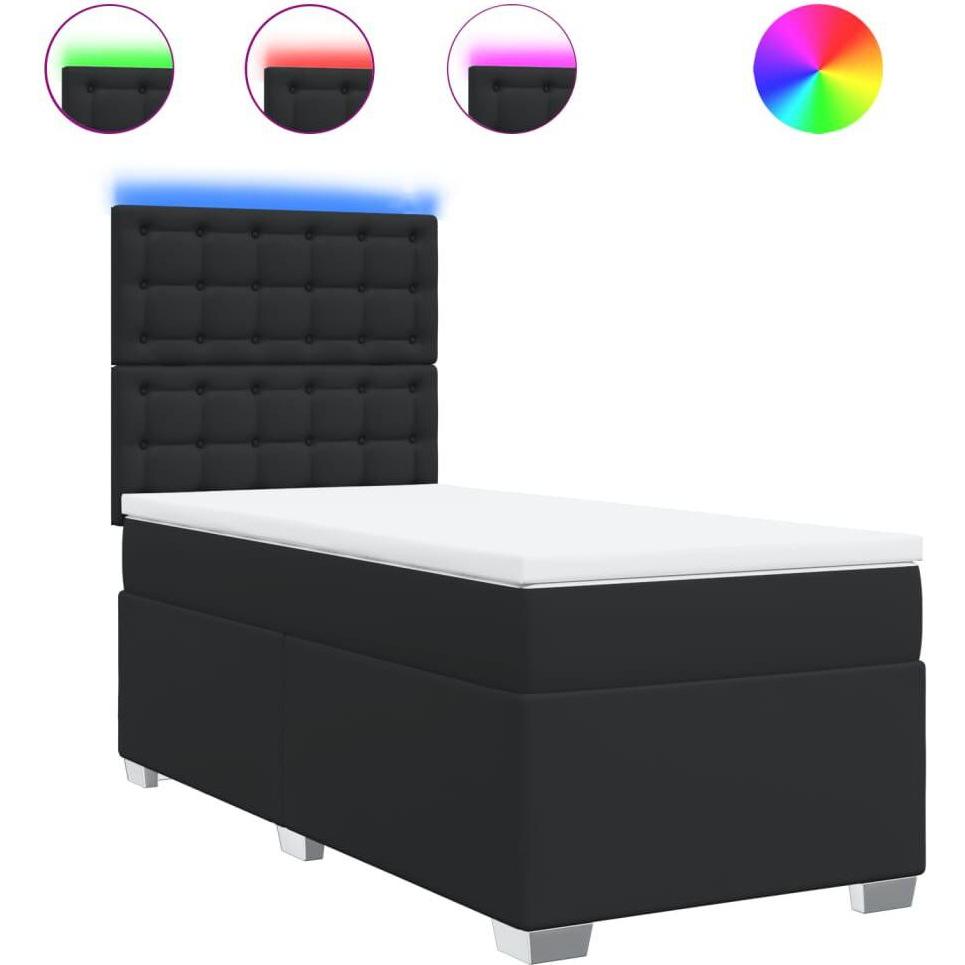 Thumbnail - VidaXL, Bett, Bo x springbett mit Matratze 80 x 200 cm Kunstleder (80 x 200 cm)