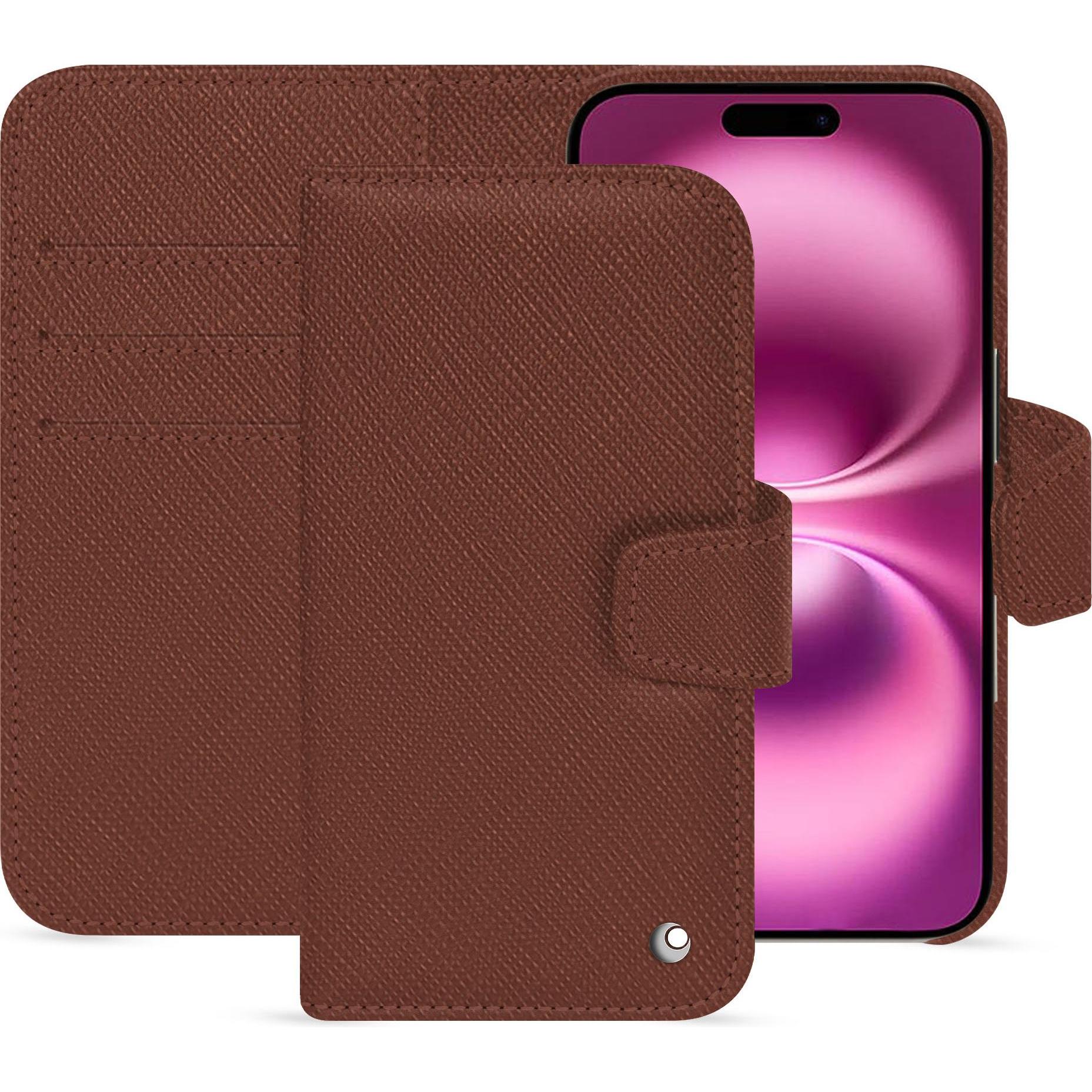 Thumbnail - Noreve Lederschutzhülle Apple iPhone 16 Plus (Apple iPhone 16 Plus), Smartphone Hülle, Braun