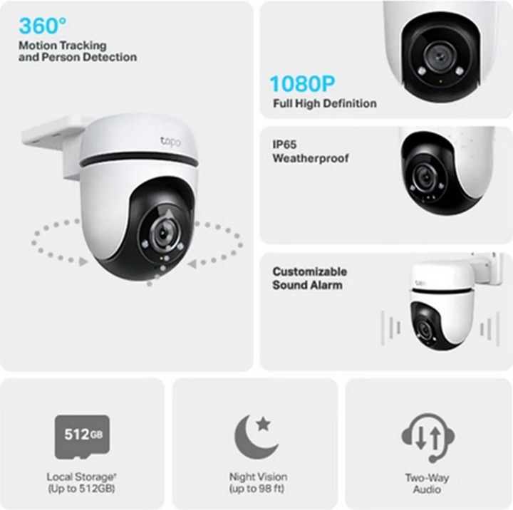 Image du produit TP-Link Tapo C500 FHD Caméra d'extérieur 360° MicroSD (1920 x 1080 Pixels)