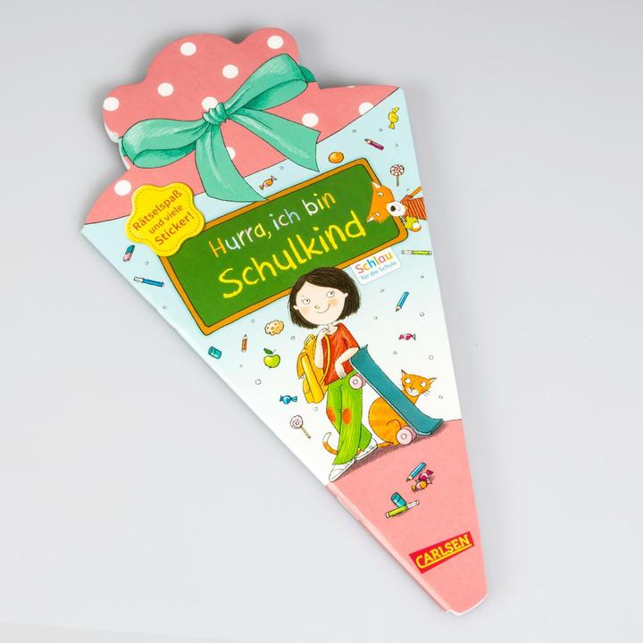 Immagine prodotto Intelligente per la scuola: Urrà, sono uno scolaretto (cono scuola rosa/blu) (30.70 cm, 1 x)