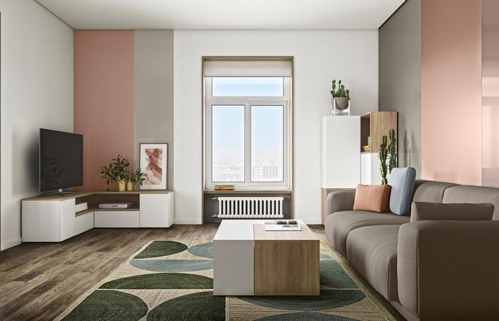 Immagine prodotto Temahome Porta TV angolare bianco e rovere (40 x 46 cm)