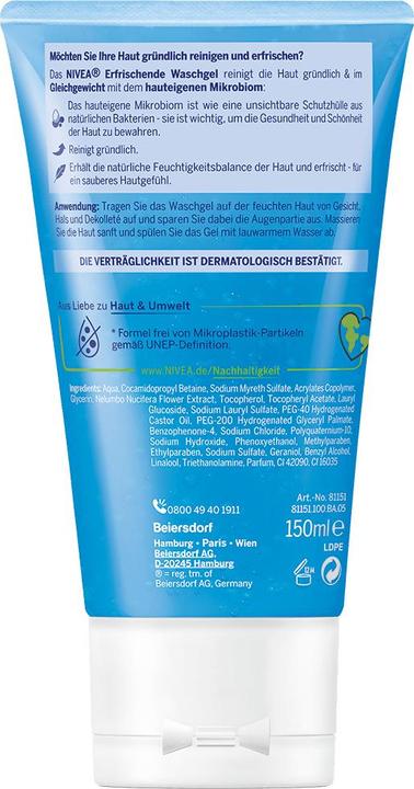 Actual product image NIVEA Refreshing wash gel (Cleansing gel, 150 ml)