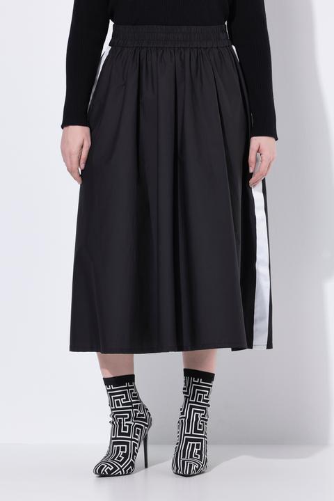 Actual product image Ulla Popken Paper Touch Side Stripe A-Line Skirt (50, 52)