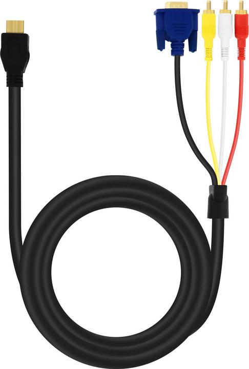 LinQ HDMI auf 3x Cinch-Stecker / VGA Videokabel by – Schwarz (1.50 m, VGA)