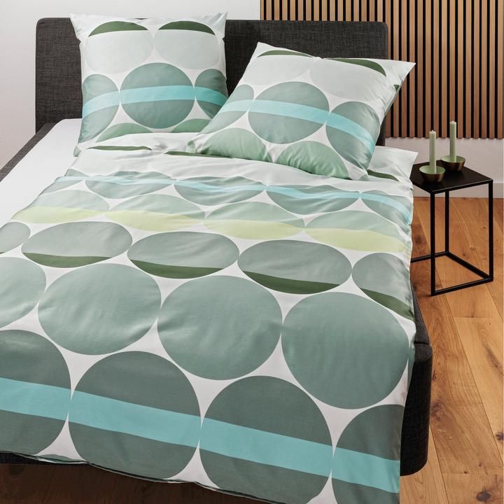 Produktbild Janine Mako-Satin Bettwäsche J.D. 87104 salbeigrün (Bettwäsche Set, 135 x 200 cm, 80 x 80 cm)