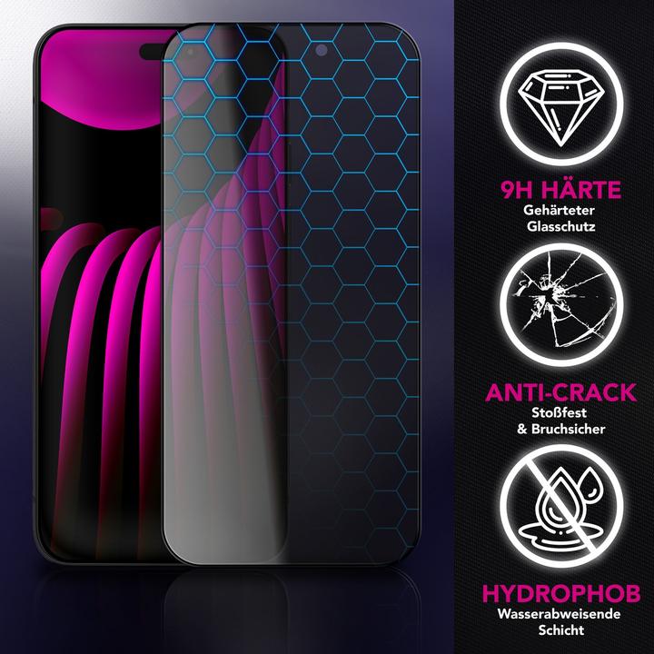Produktbild Nalia Schutzglas "AntiSpyX" - Privacy Display Glas 9H Härte - Anti-Spy Screen Protector Tempered Glass (1 Stk., Apple iPhone 17 Pro Max)