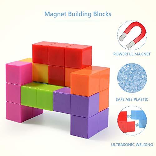Actual product image Activity Board Magnetic Building Blocks Cube, Building Blocks Toy for Kids with 54 Smart Cards