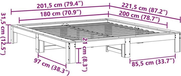 Image du produit vidaXL Bettgestell (180 x 200 cm)