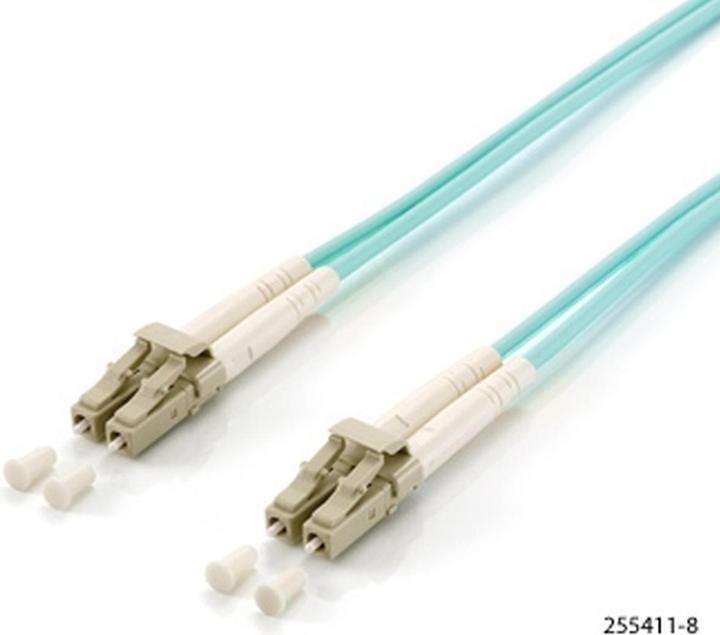 Image du produit equip FO câble patch LC->LC multimode duplex OM3 turq (S/UTP, CAT8.2, 0.50 m)