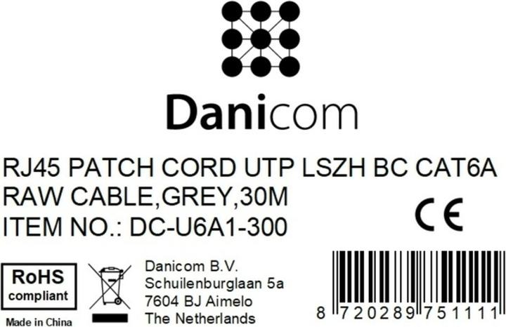 Produktbild Dsit CAT6a Netzwerkkabel 100% Kupfer (UTP, CAT6a, 30 m)