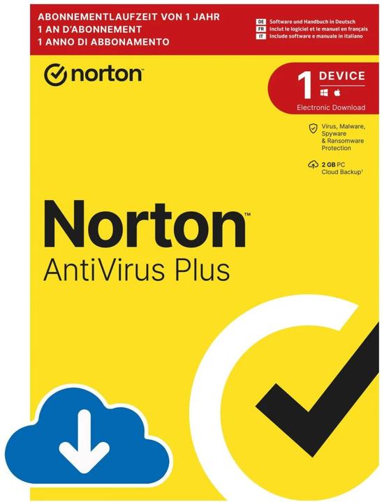 Norton Antivirus Plus (1 User, 1 Geräte/User, 12 Monate)
