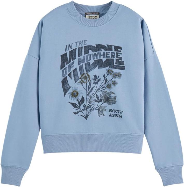 Produktbild Scotch & Soda Borst Artwork Relaxed Sweatshirt, Vervaagde Denim (L)