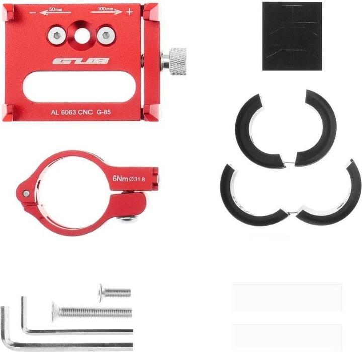 Image du produit Forcell Bicycle accessory Gub GUB bike holder for mobile phone G85 Aluminium red