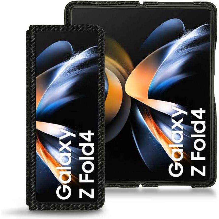Noreve Lederschutzhülle Samsung Galaxy Z Fold4 (Samsung Galaxy Z Fold4), Smartphone Hülle, Schwarz