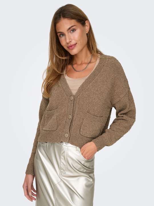 Actual product image Only V-neck Ribbed cuffs Drop shoulder Cardigan Cardigan (L)