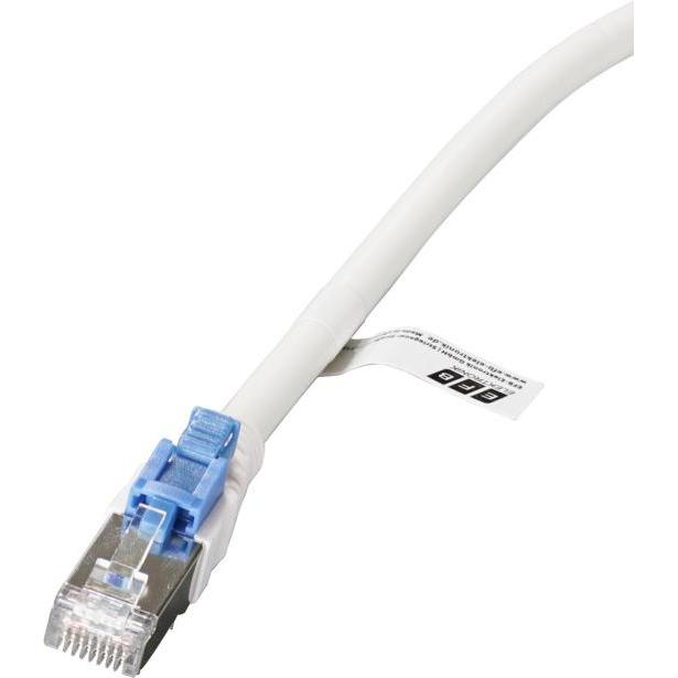 EFB Elektronik RJ45 Patchkabel S/FTP,Cat.6, 26AWG BC, LSZH, 5m, weiss, abschliessbar (blau) (S/FTP, CAT6a, 5 m), Netzwer...
