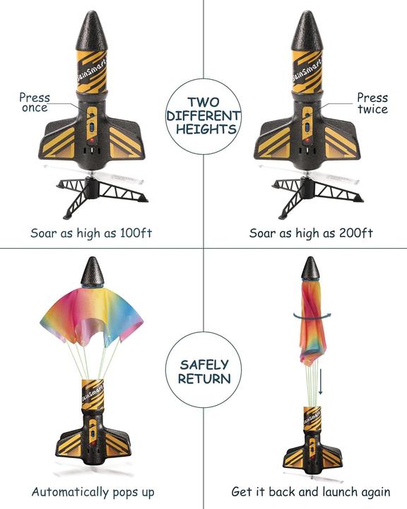 Actual product image Activity Board Rocket toy - Motorised rocket with parachute