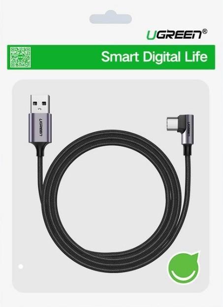 Productafbeelding Ugreen USB-C Haaks naar USB-A 2.0 A 3A Datakabel (2 m, USB 2.0)