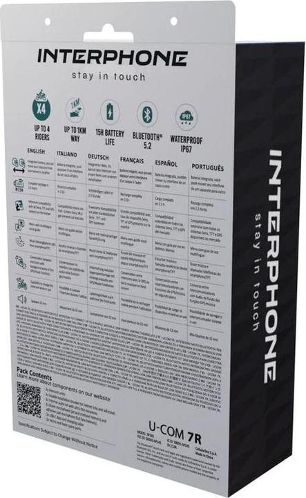 Image du produit Interphone Bluetooth Headset UCOM7R (Lot de 1)
