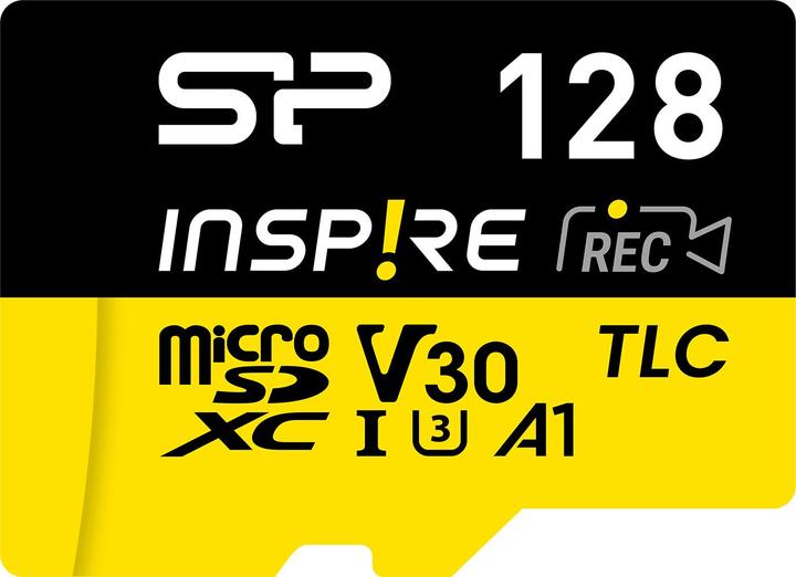 Produktbild Silicon Power Speicherkarten Inspire 128GB, DDR200, W/A, CL10, V30, A1, TF SDXC UHS-IU3 (128 GB, microSDXC, U3, UHS-I)