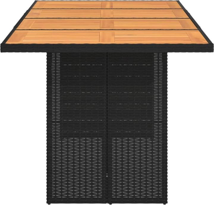 Actual product image VidaXL Garden table Dining table Patio table with wooden top black poly rattan (80 cm)