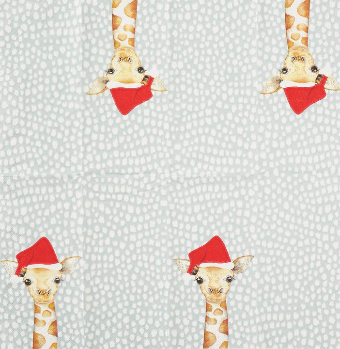 Actual product image Paper + Design Paper handkerchiefs "Giraffe Santa