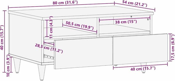 Actual product image VidaXL Coffee table (80 x 54 x 40 cm)