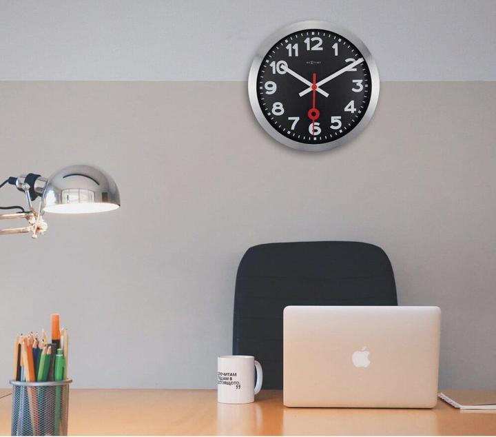 Produktbild Nextime Wanduhr Station Schwarz 35cm (35 cm)
