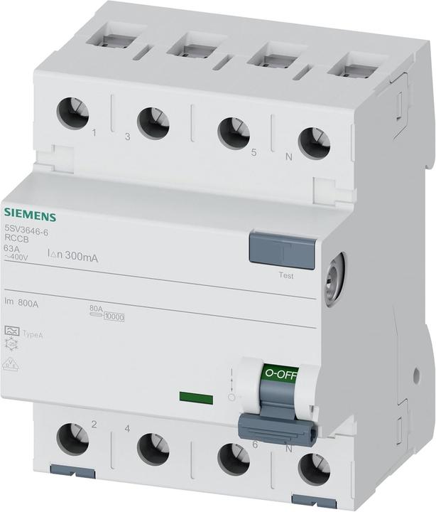 Produktbild Siemens RCCB Type A 63A 3+N-pole 300mA 400V 4mW