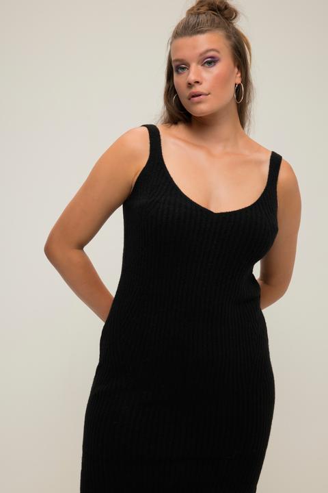 Produktbild Studio Untold Strickkleid, Straight Shape, Trägerform, V-Ausschnitt, Ripp-Strick (50, 52)