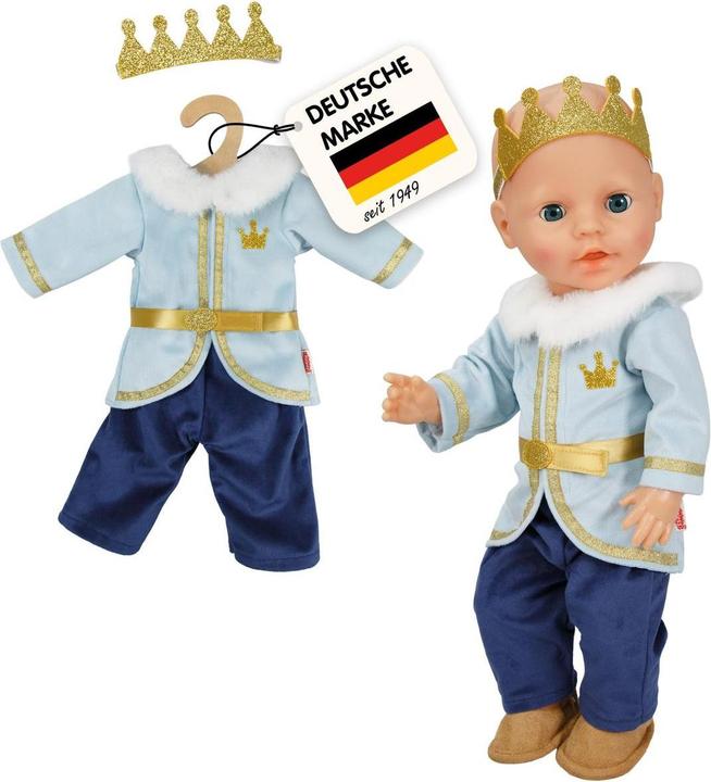Produktbild Heless Puppenoutfit Winterprinz Luka mit Krone und Halsband - Grösse 28-35 cm