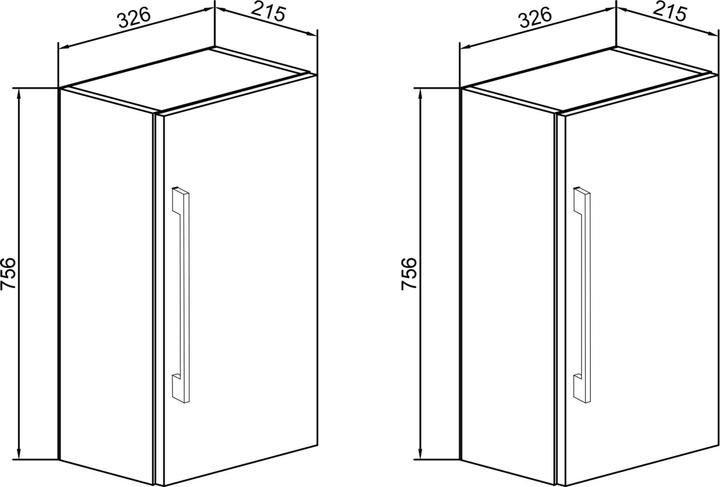 Immagine prodotto VCM Mobili da bagno in legno Armadio alto Badinos 2 ante a battente (33 x 22 x 150 cm)