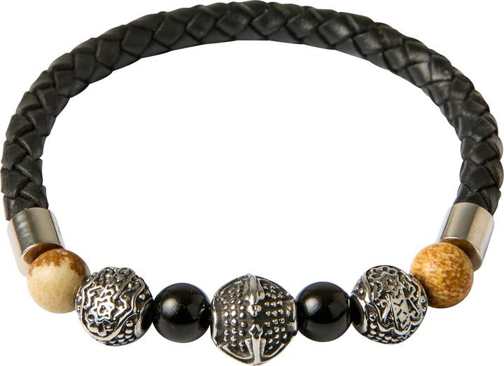 Joe Browns Stone And Metal Beaded Leather Bracelet (12.50 cm, Edelstahl, Leder und Realsteine)