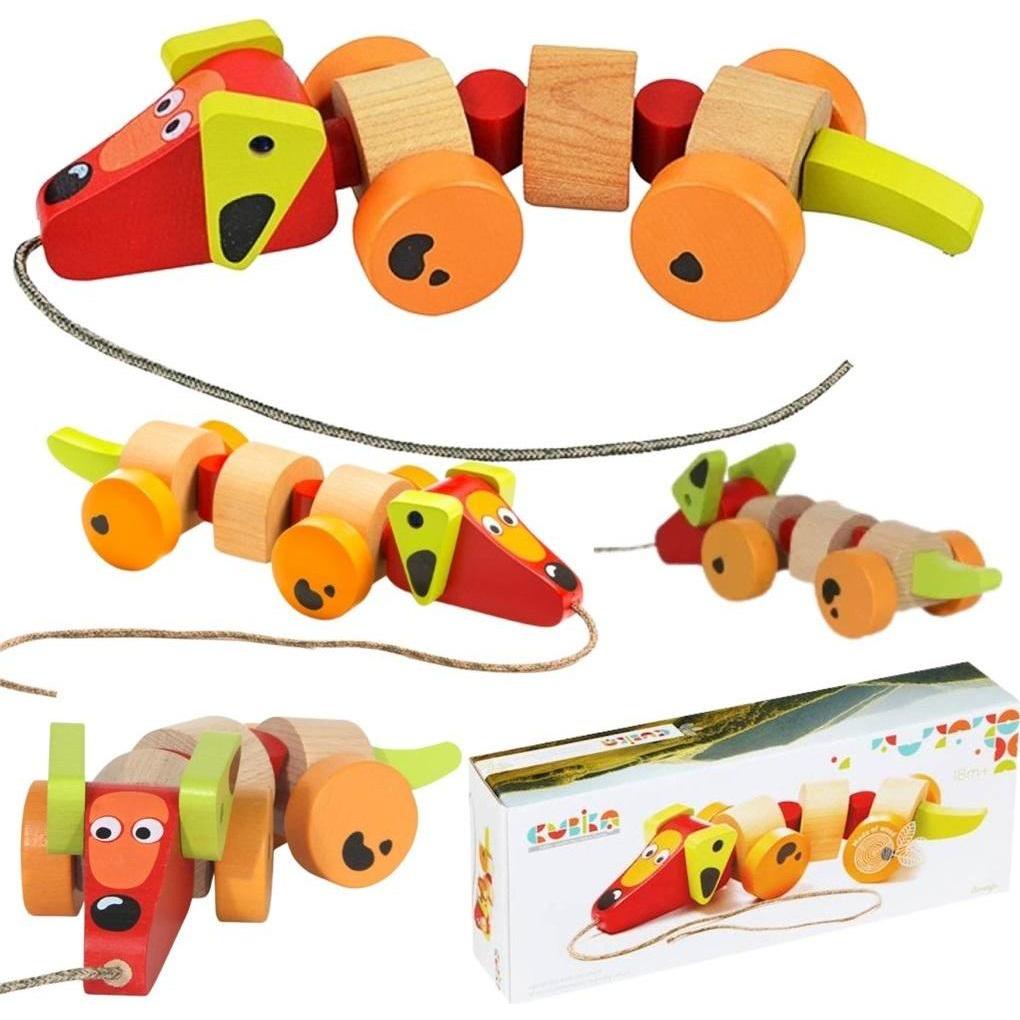 Cubika Teckel aus HolzZiehfigur (13623)