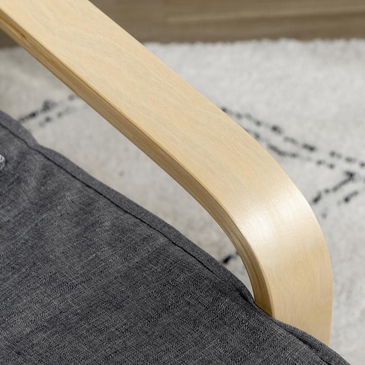 Produktbild Homcom Relaxsessel Polyester, Birkenholz Grau