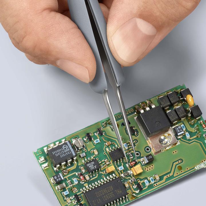 Image du produit Knipex Brucelles de précision avec poignées en caoutchouc ESD