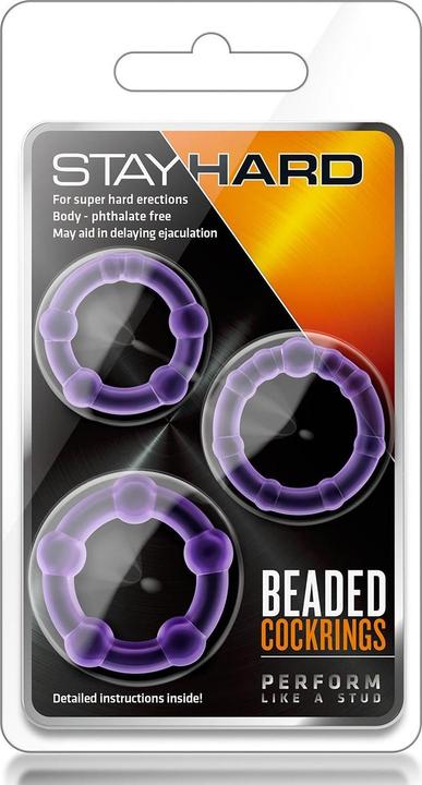 Produktbild Blush Stay Hard Beaded Cockrings Lila (3.10 cm)