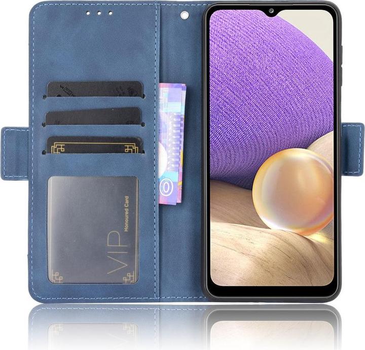 Produktbild Cover-Discount Galaxy A32 5G - Etui mit vielen Kartenfächer blau (Samsung Galaxy A32 5G)