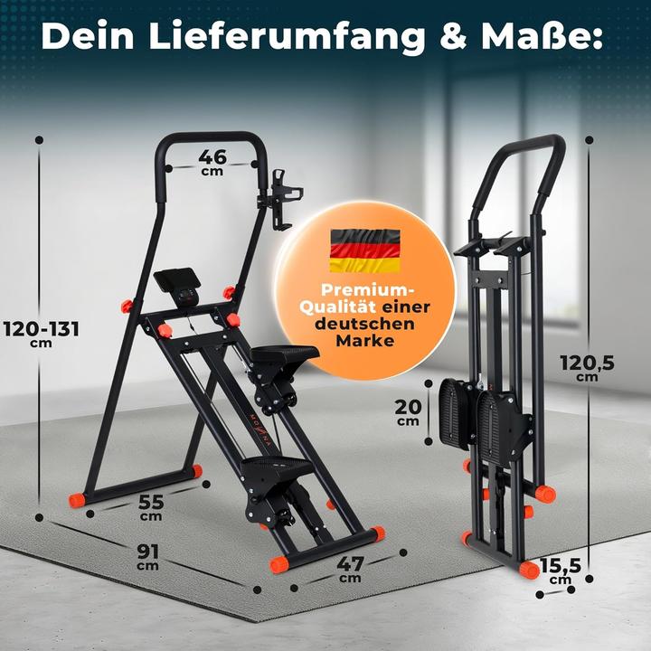 Immagine prodotto Movana Fitnessgerät Treppensteiger mit 3 Schwierigkeitsstufen und Flaschenhalter