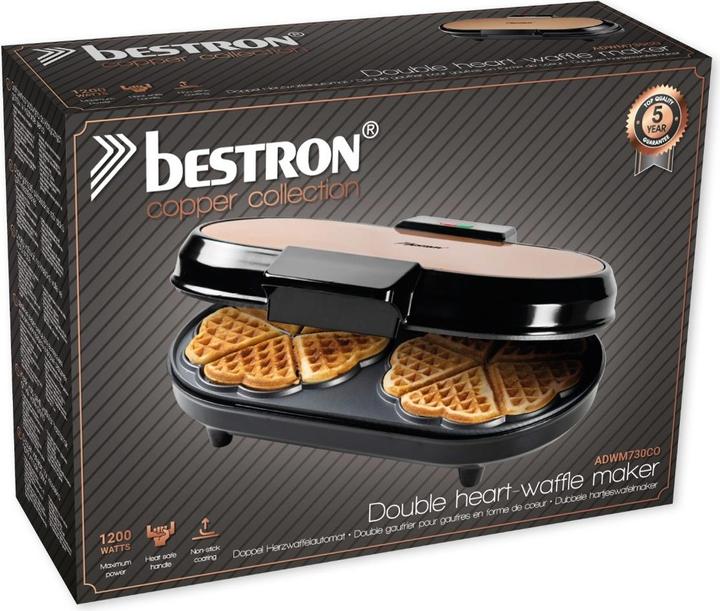 Image du produit Bestron Double gaufrier pour gaufres classiques en forme de coeur