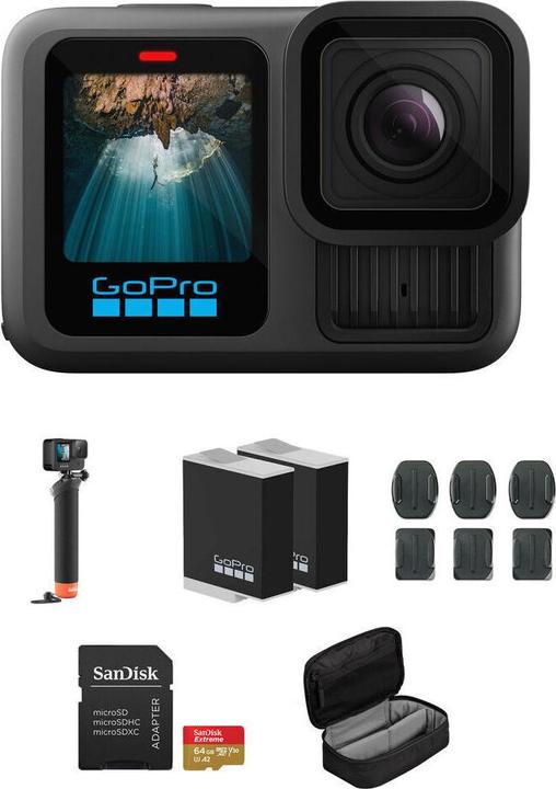 Produktbild GoPro HERO13 Black Accessory Hard Bundle (inkl. 64 GB MicroSDXC-Karte) (60p, Bluetooth, WLAN)