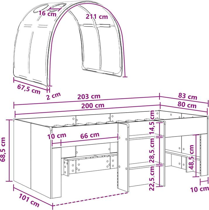 Image du produit vidaXL Schlafzimmermöbel (80 x 200 cm)