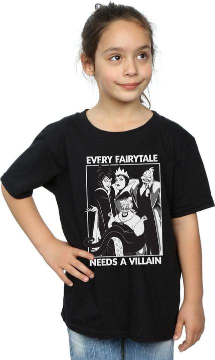 Actual product image Disney Girls Every Fairy Tale Needs A Villain Cotton T-Shirt (116)