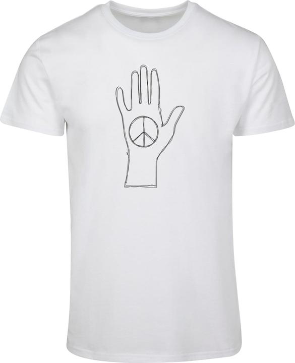 Merchcode Peace - Scribble Hand White Basic T-Shirt - 161523 (L)