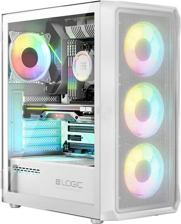 Logic PORTOS ARGB MINIDI USB-3.0-Gehäuse Weiss (ATX, mATX)